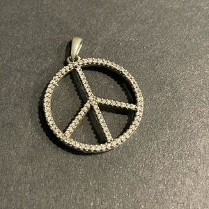 Diamond Peace Sign pendant